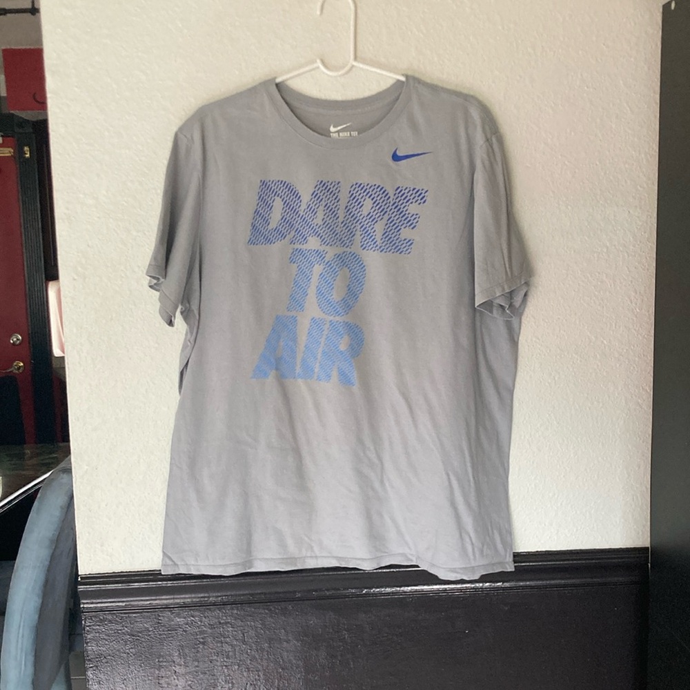 Nike Gray Tee with Blue Dare to Air Design